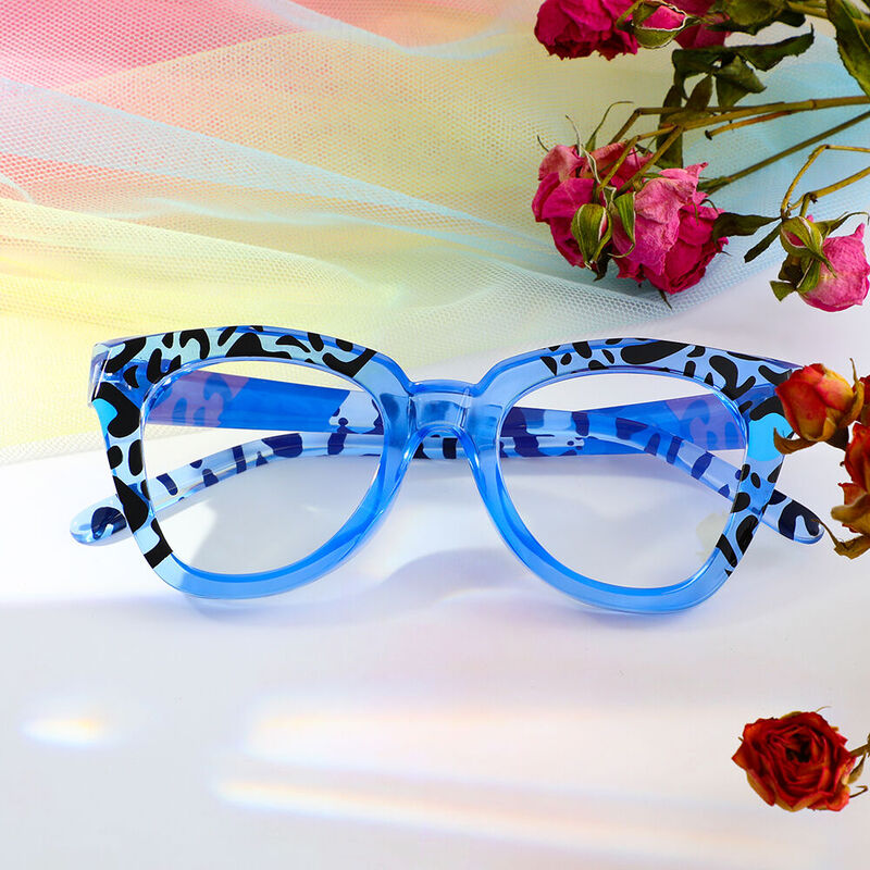 Lamb Cat Eye Blue Glasses