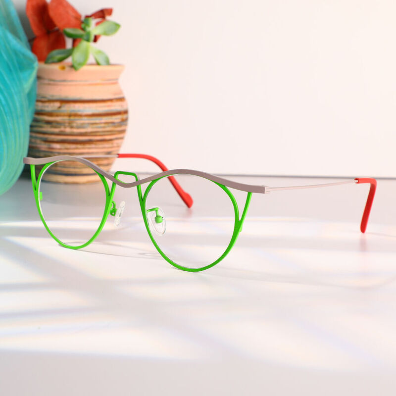Felton Cat Eye Green Glasses