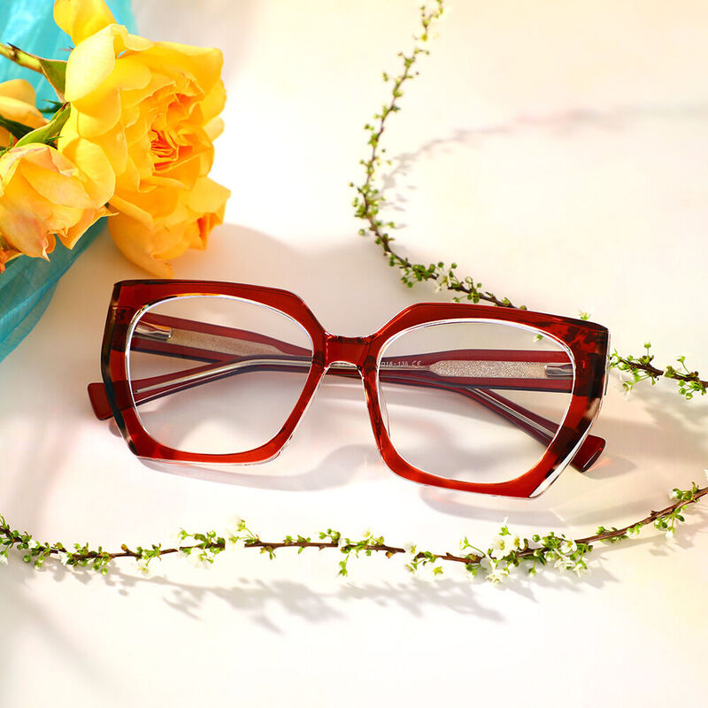 Sophy Cat Eye Red Glasses
