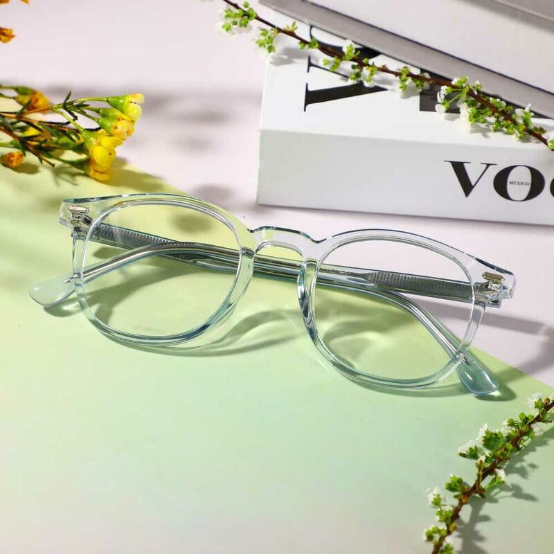 Scripps Round Blue Glasses