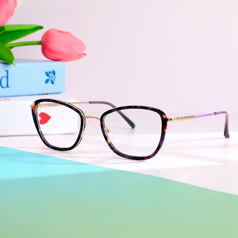 Xaviera Cat Eye Purple Glasses