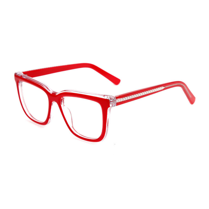 Prudence Quadratische Rote Brille