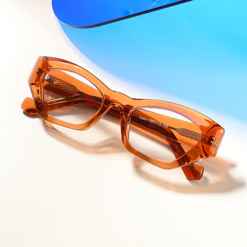 Sabrina Cat Eye Orange Brille
