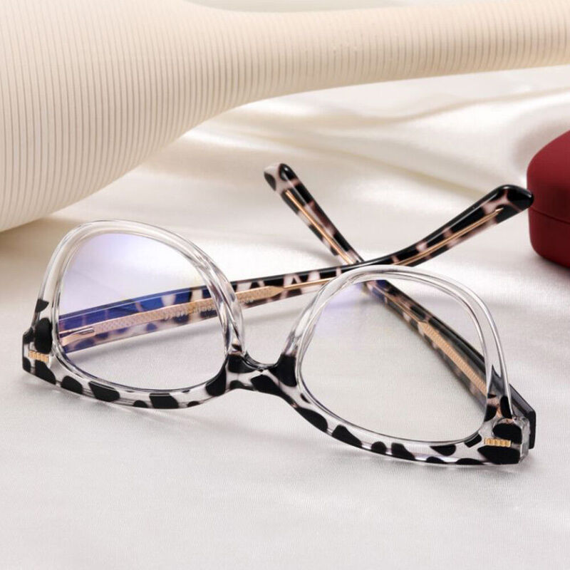 Amaranth Square Leopard Glasses