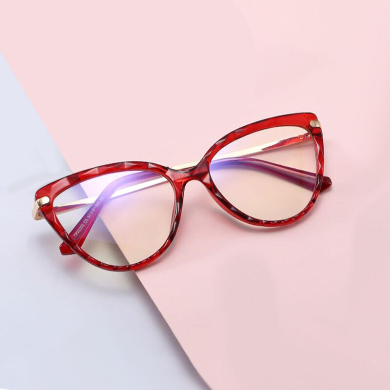 Sigrid Cat Eye Red Glasses