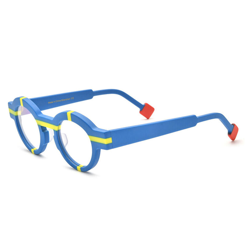 Lizann Round Blue Glasses
