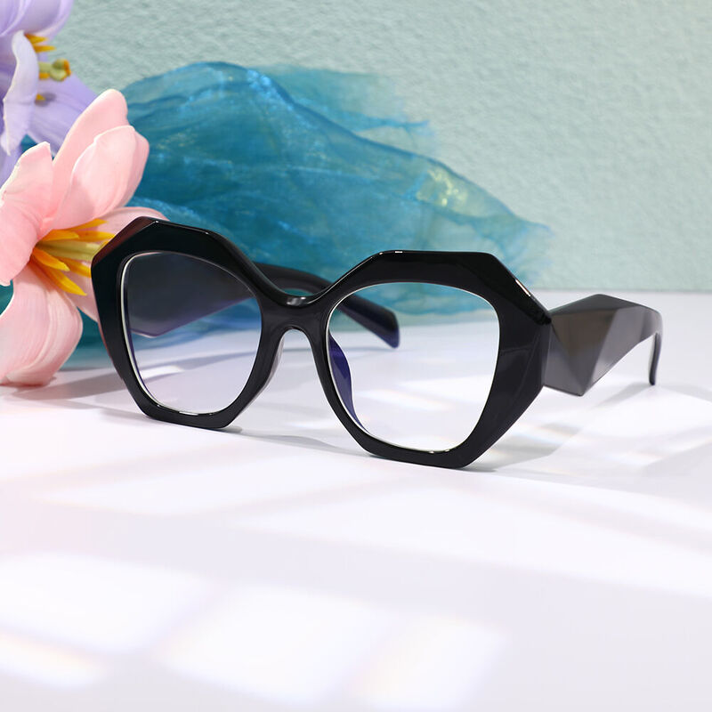 Sebasta Geometric Black Glasses