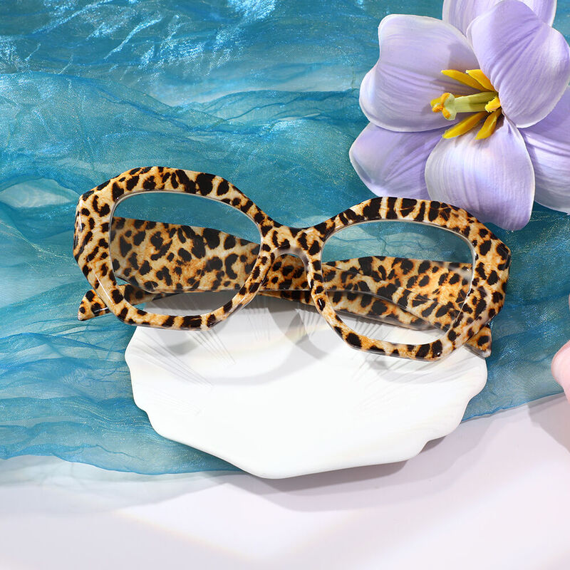 Sebasta Geometric Leopard Glasses