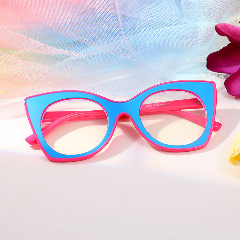 Betty Cat Eye Blue Glasses