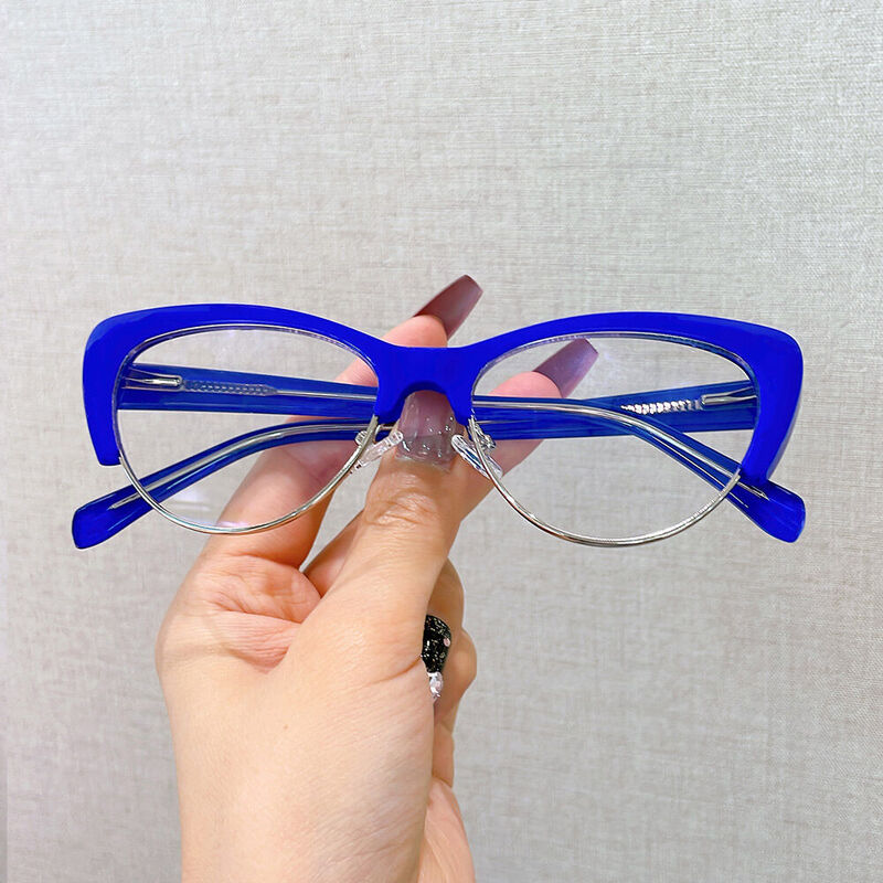 Lincoliy Cat Eye Blue Glasses