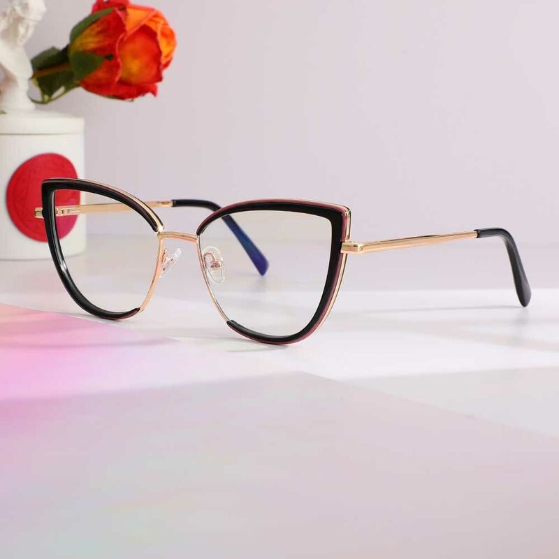 Alva Cat Eye Black Glasses