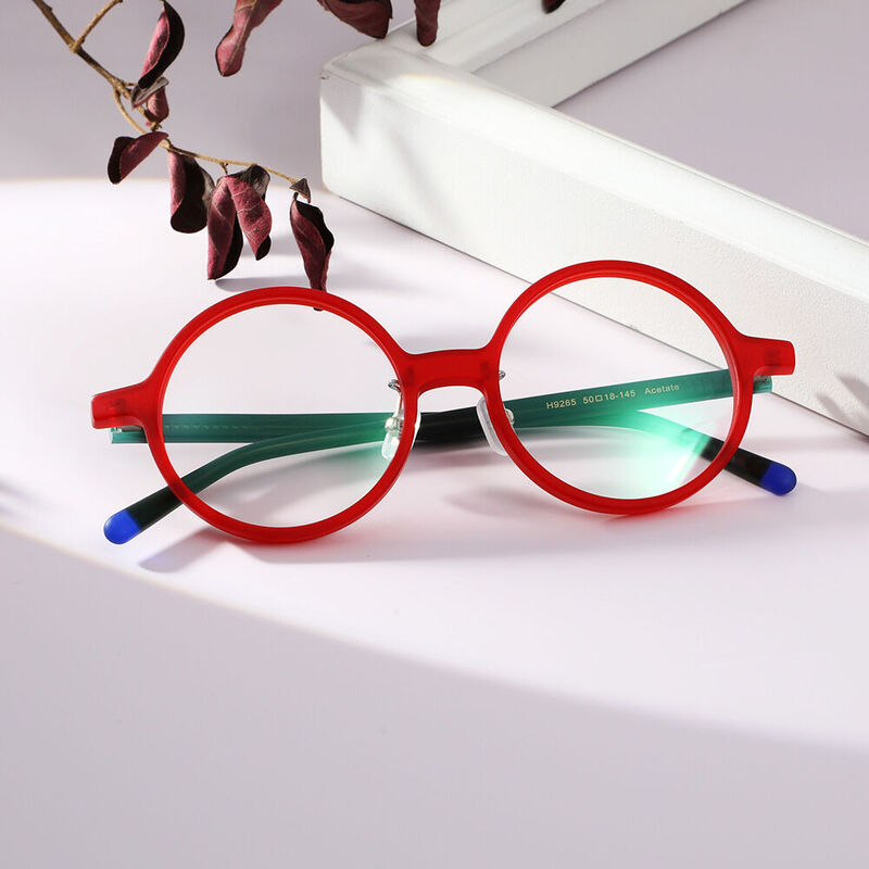 Casiano Round Red Glasses