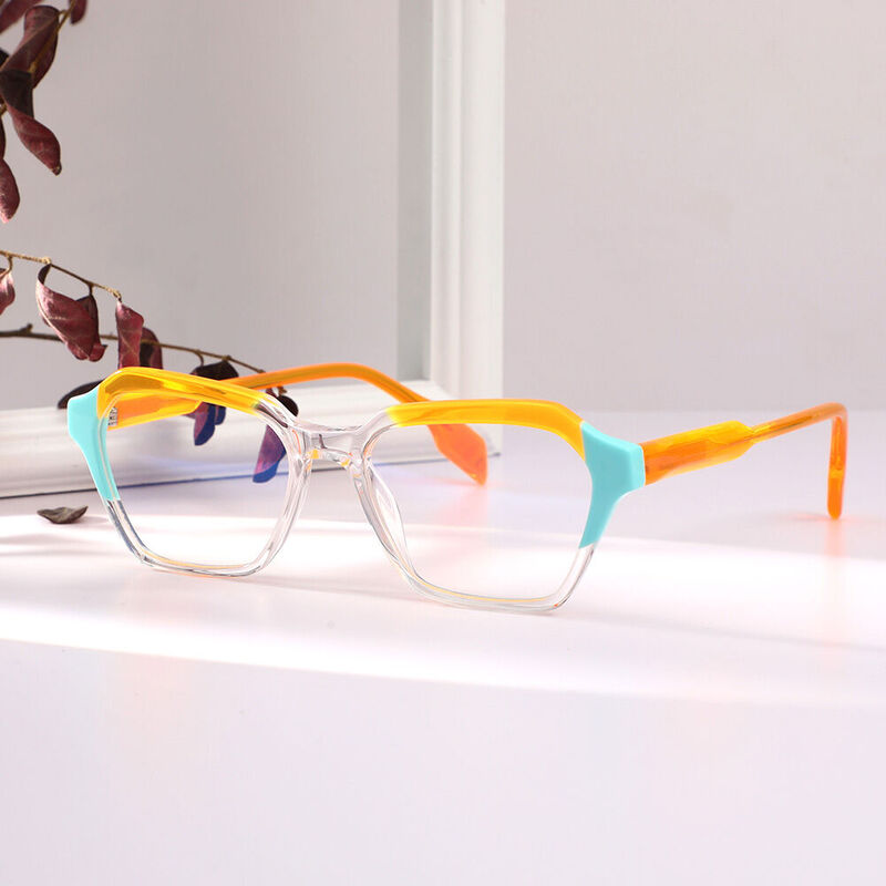 Berlie Geometric Orange Glasses