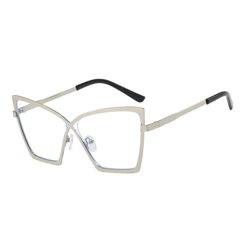 Johnny Cat Eye Silver Glasses