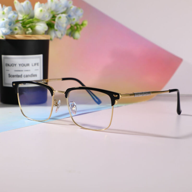 Sapir Browline Black Gold Glasses