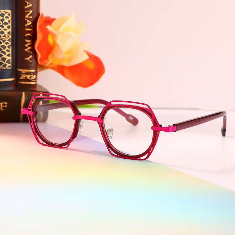 Calvin Geometrische Lila Brille