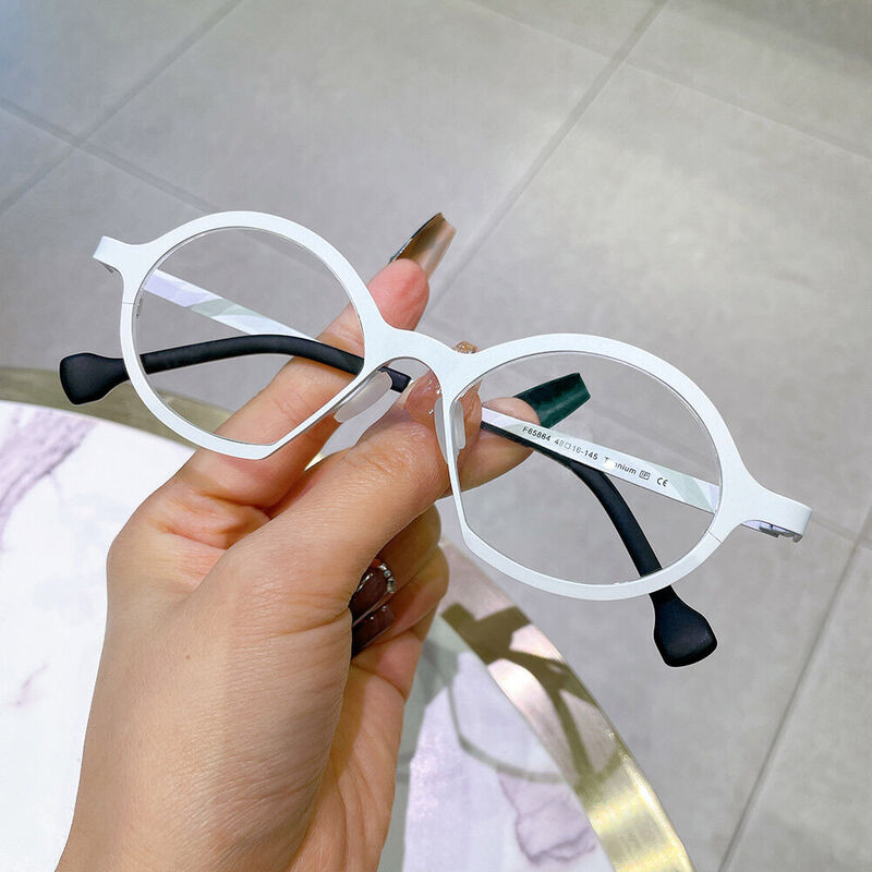 Noel Runde Weiße Brille