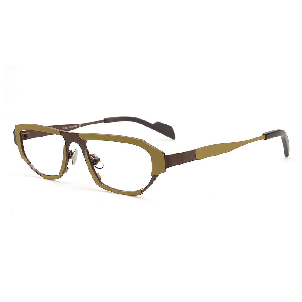 Deliaoa Rechteckige Gelbe Brille