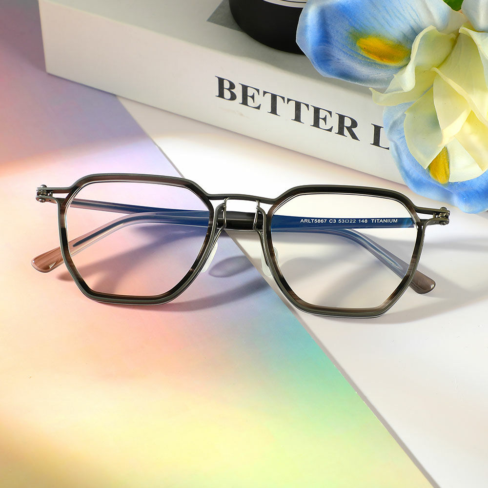 Elizabet Geometrische Graue Brille