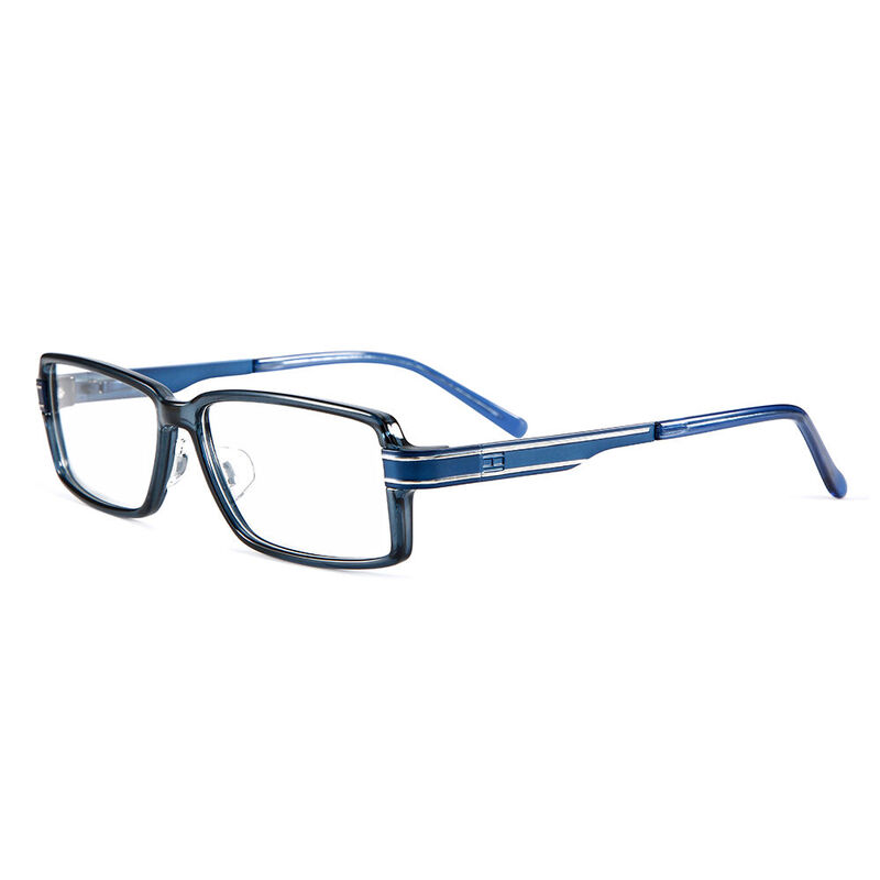 Glare Rectangle Blue Glasses