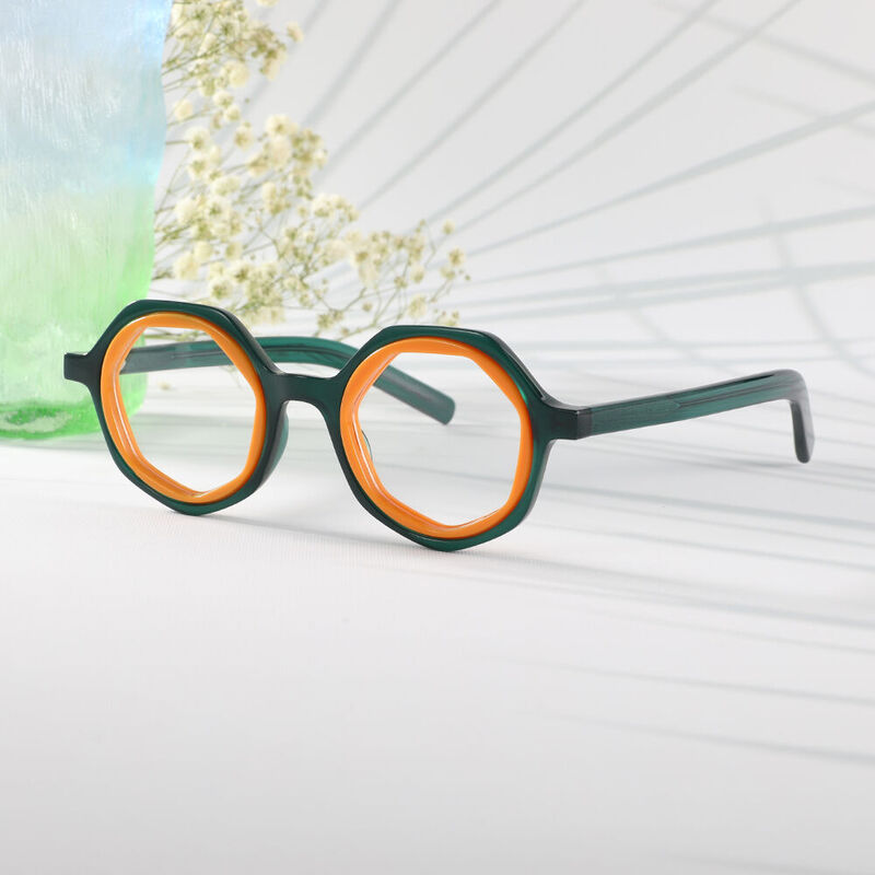 James Geometric Green Glasses