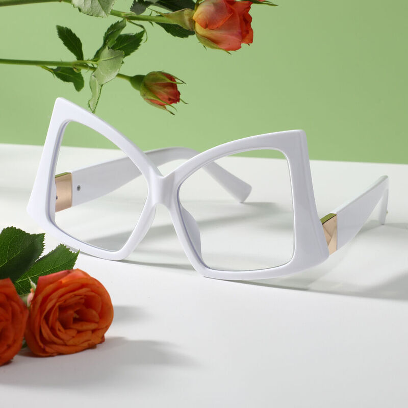 Zebu Cat Eye White Glasses