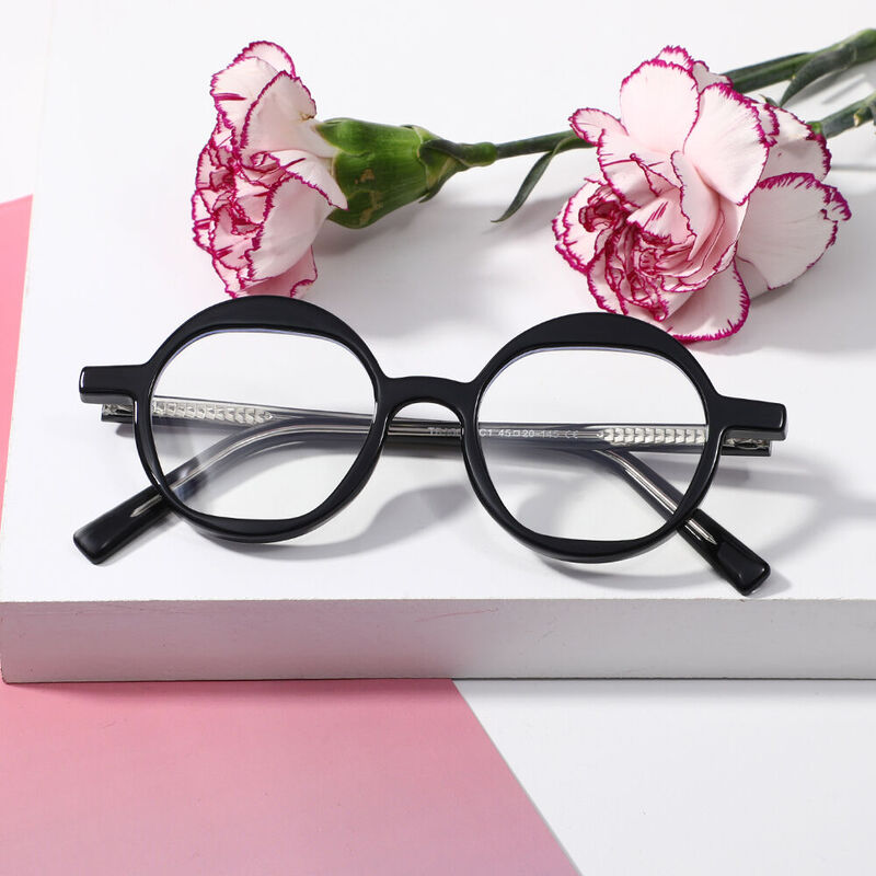 Yerk Round Black Glasses