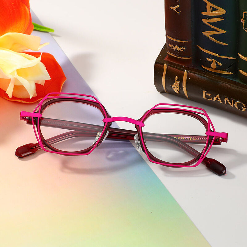 Calvin Geometrische Lila Brille
