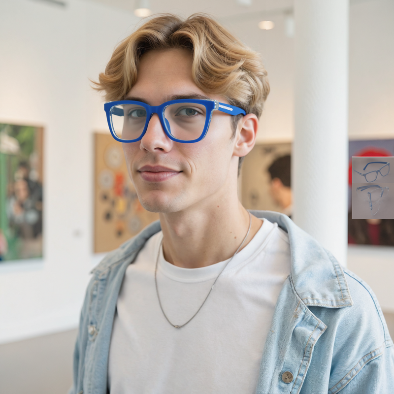 Prudence Quadratische Blaue Brille