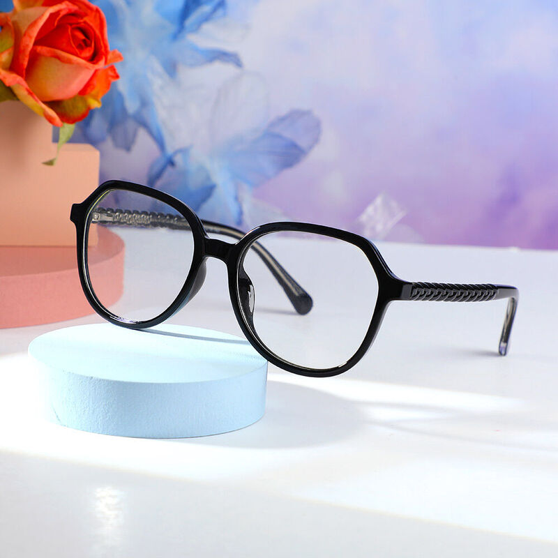 Occhiali da Vista Hulda Poligono Nero