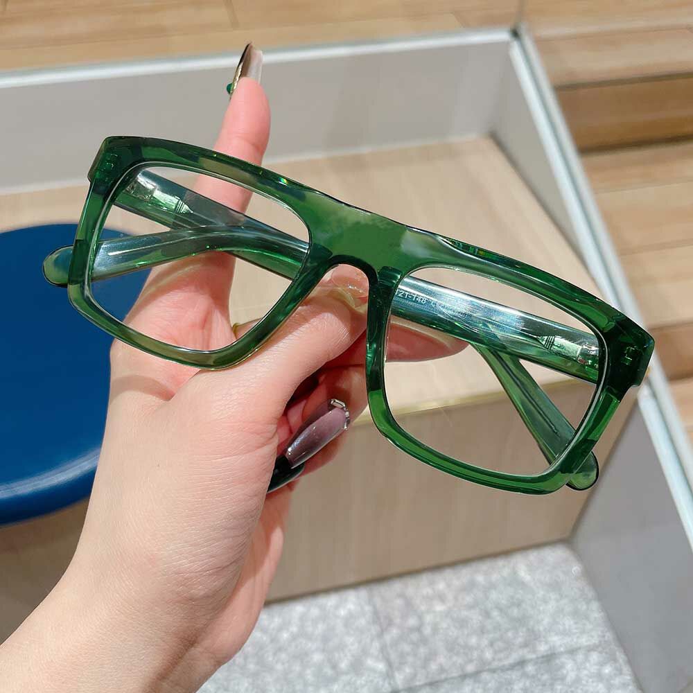 Theresa Aviator Green Glasses
