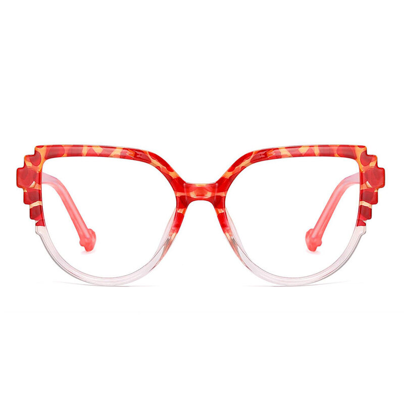 Anabel Oval Red Glasses