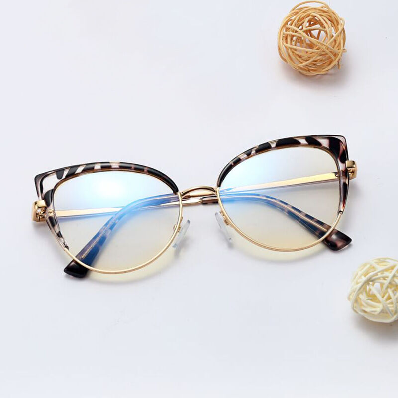 Abrina Cat Eye Leopard Glasses