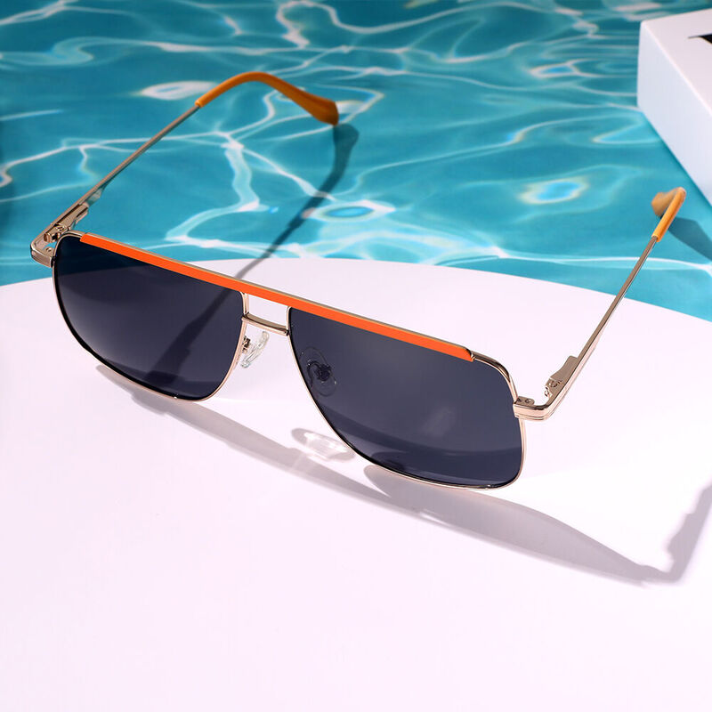 Retro Fame Aviator Orange Sunglasses