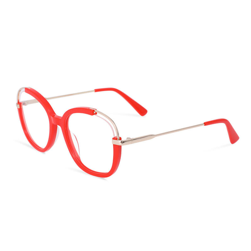 Simona Cat Eye Red Glasses