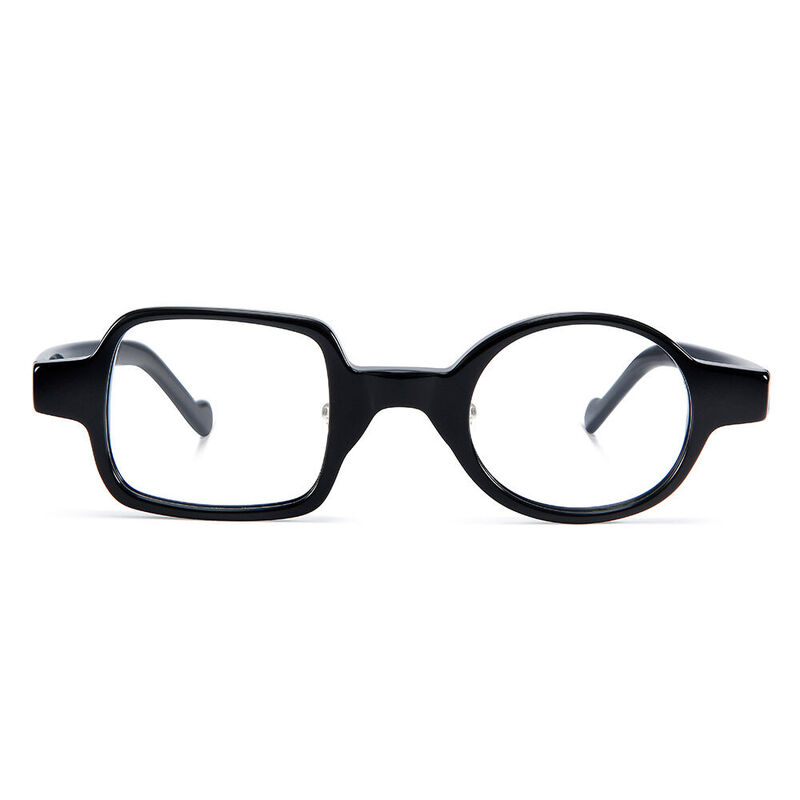 Elijah Square Round Black White Glasses