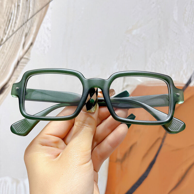 Trisna Square Green Glasses