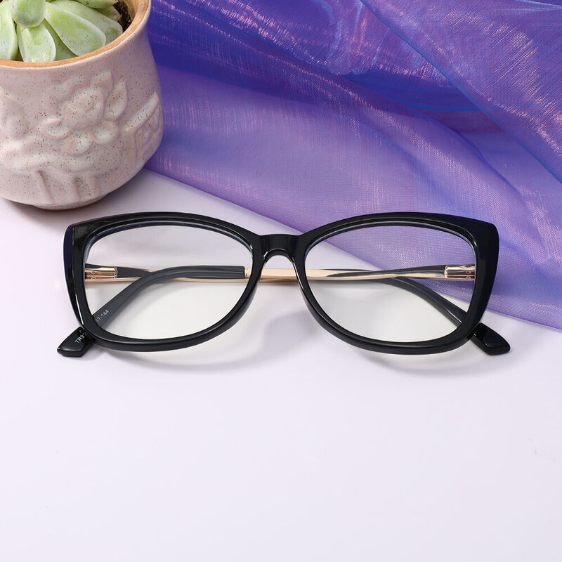Josepa Cat Eye Black Glasses