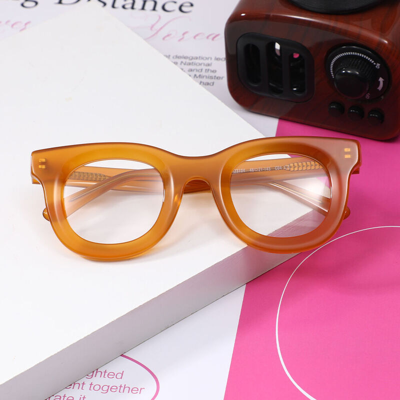 Bors Square Orange Glasses