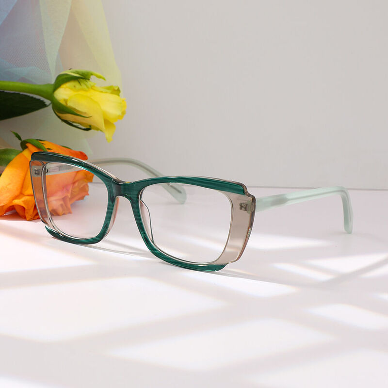 Aldrida Cat Eye Green Glasses
