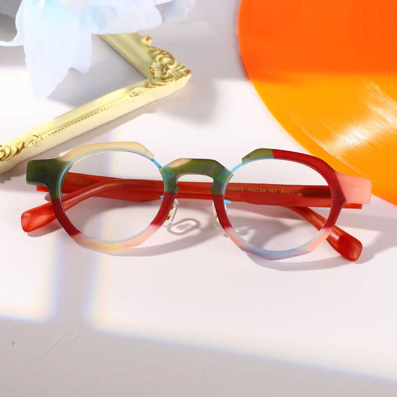 Juliet Geometric Red Glasses