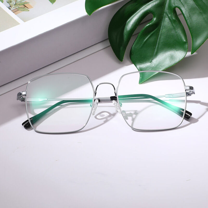 Joel Square Silver Glasses