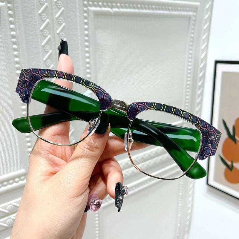 Samson Browline Green Glasses