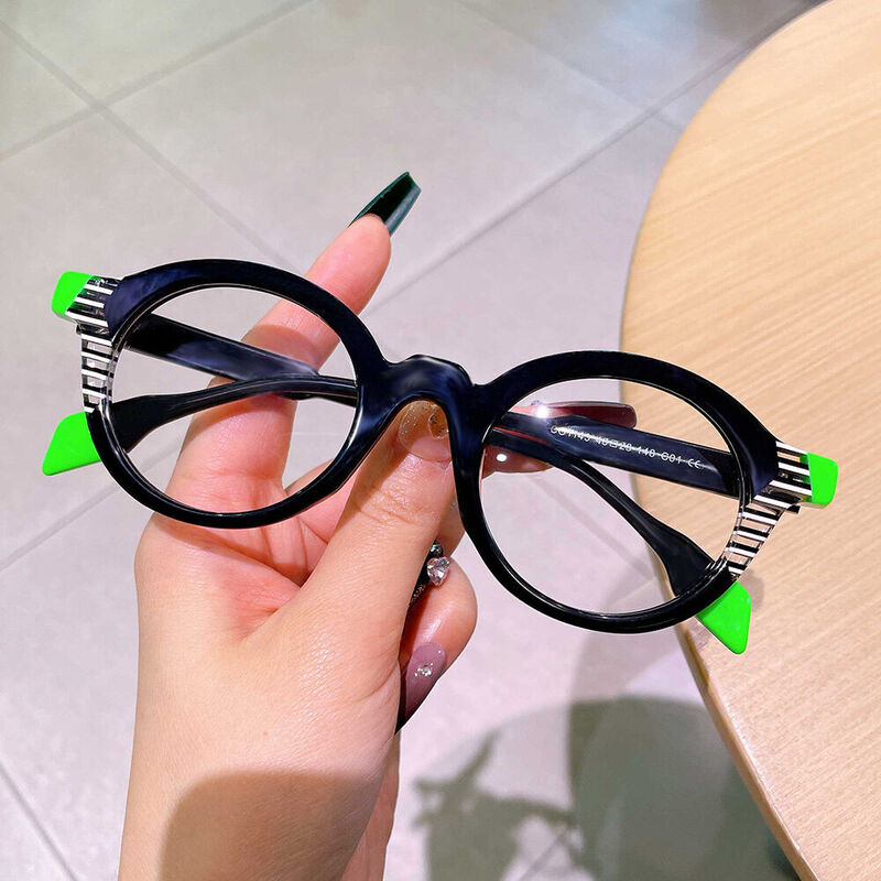 Paula Runde Schwarze Brille