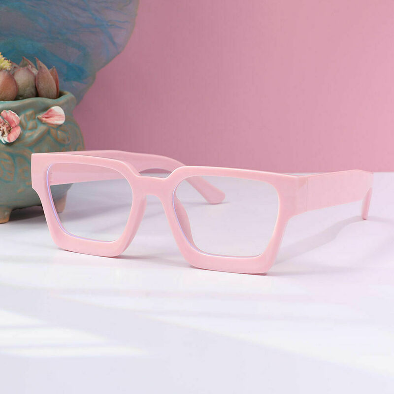 Coral Square Pink Glasses