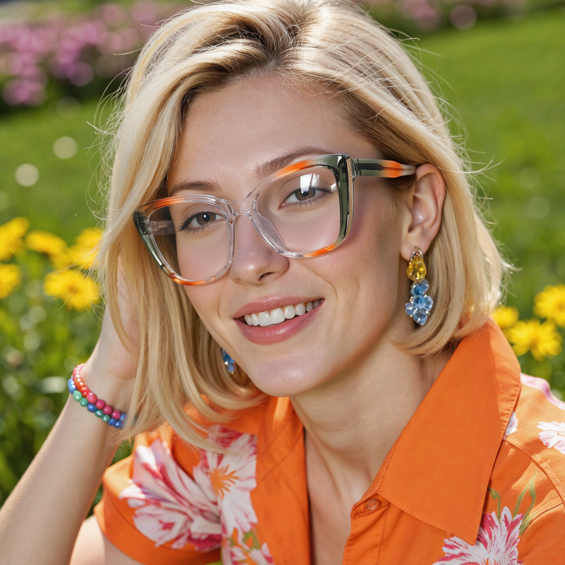 Matilde Cat Eye Green Glasses