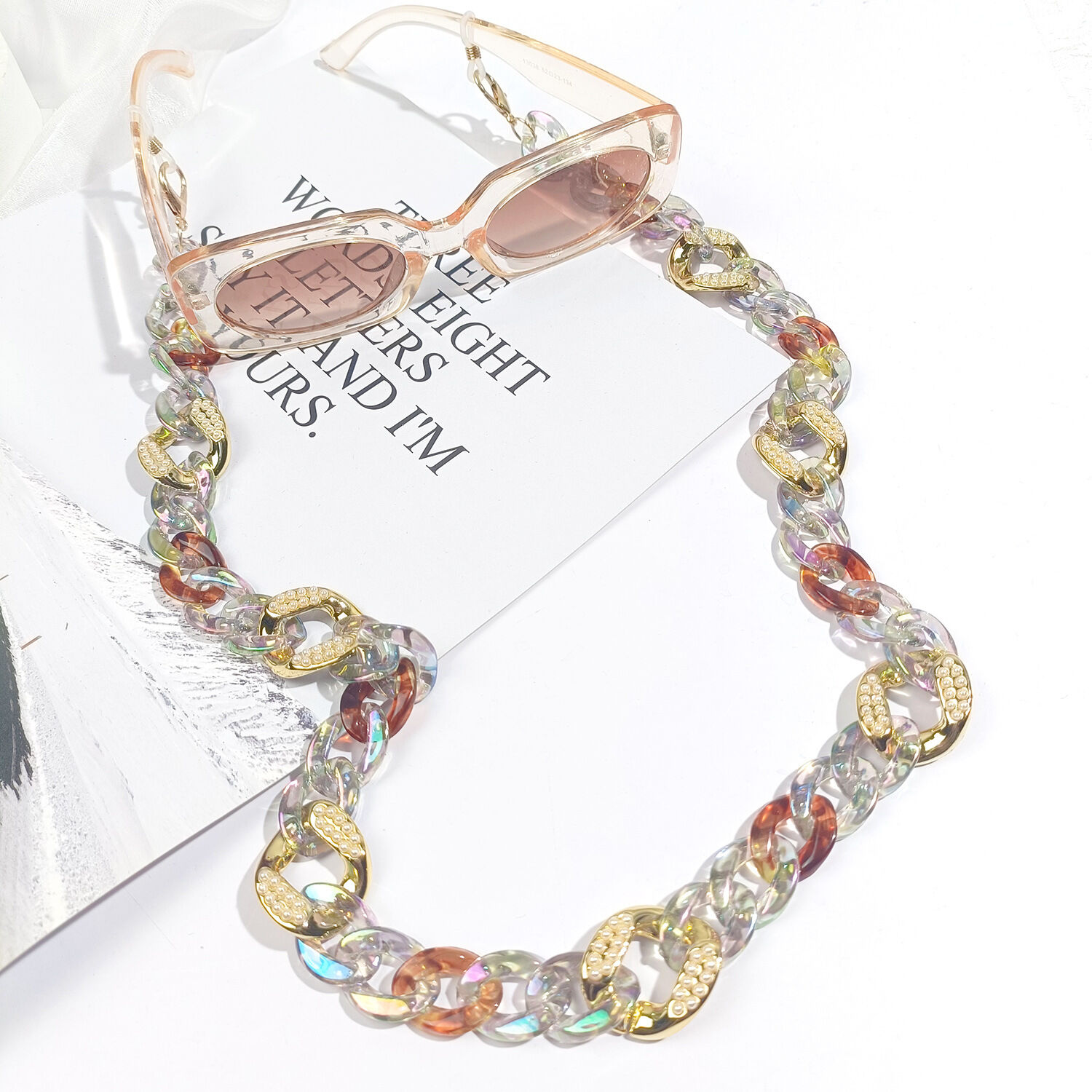 Lori Unique Acrylic Metal Glasses Chain