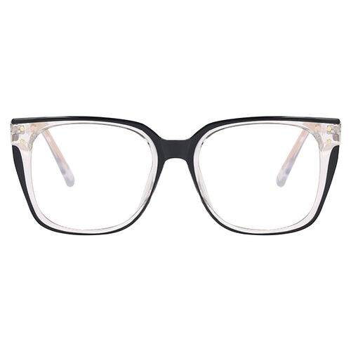 Halley Square Black Clear Glasses - Aoolia.com