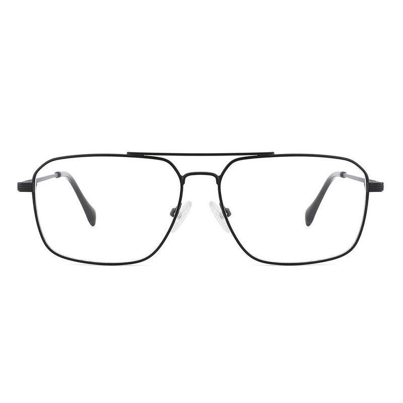 Scott Aviator Rectangle Black Glasses