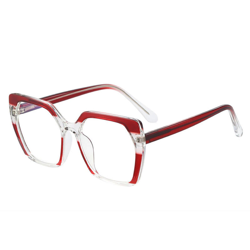 Roxanne Geometric Red Glasses